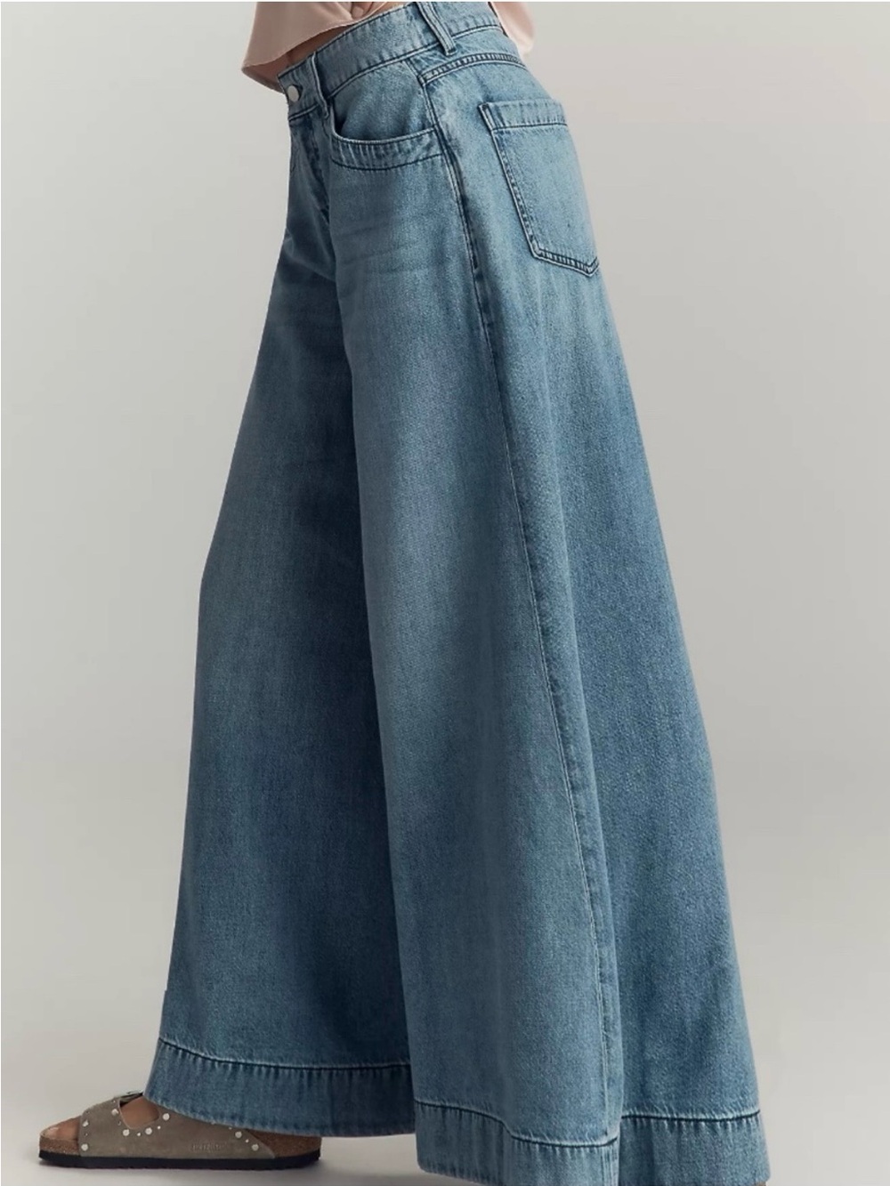 Pilcro Wide-Leg High-Rise Jeans in Denim Blue - Picture 3 of 6